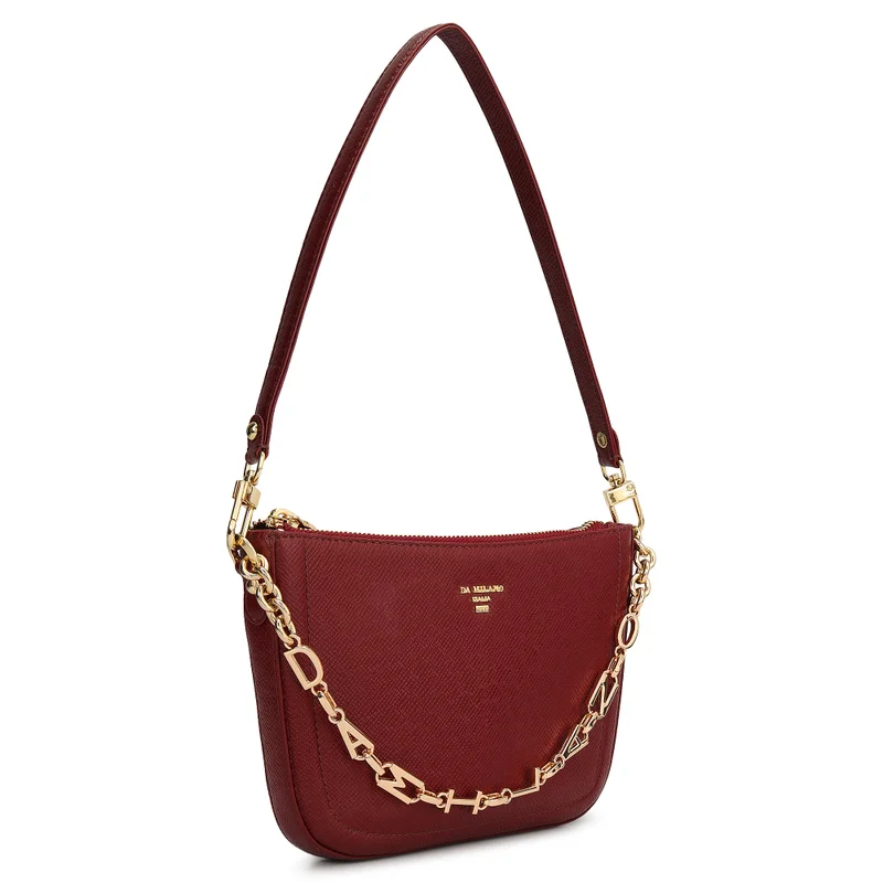 Da Milano Small Franzy Leather Baguette - Cherry